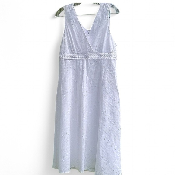 🦋EUC Rabbit Rabbit Rabbit White Cotton Eyelet Lace Sleeveless Summer Dress SZ16 - Picture 1 of 12